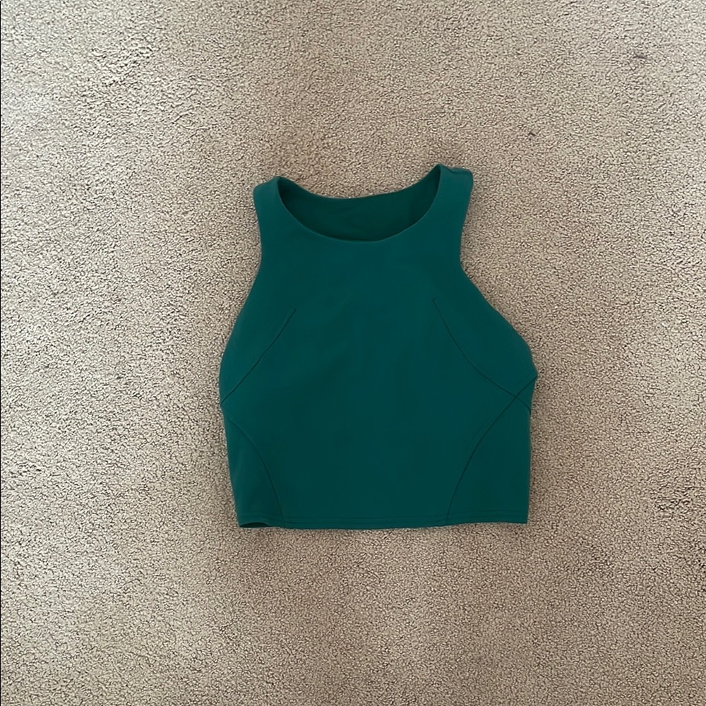 Lululemon Athletica Green Fitted Crop Tank Top